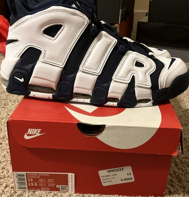 2020 Nike Air More Uptempo Olympic White Midnight Navy 414962-104 Men size 12