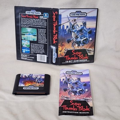 Super Thunder Blade SEGA Genesis Complete CIB Cleaned Tested Working Fast Ship