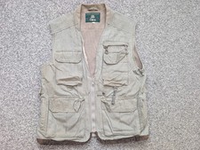 Vintage Orvis Fishing Vest Mens Medium Beige Gilet Utility Field Safari Outdoor