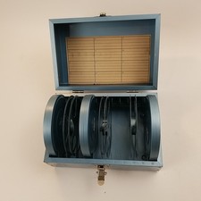 Vintage Super 8mm Movie Storage Case Box 12 Slots 3 Metal 1960s Adams Reel Cans