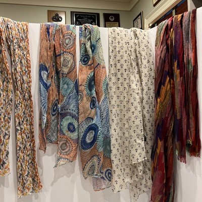 4 Dress Scarves Various Material And Styles 