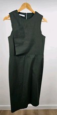 Mango Bodycon Dark Green Pencil Dress Uk 12 Bodice Detail Spring Smart Formal 