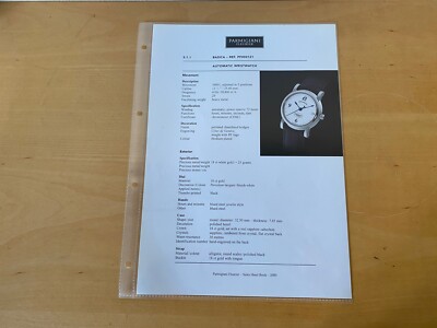 Data Sheet PARMIGIANI FLEURIER Ficha técnica - BASICA 32.50 mm
