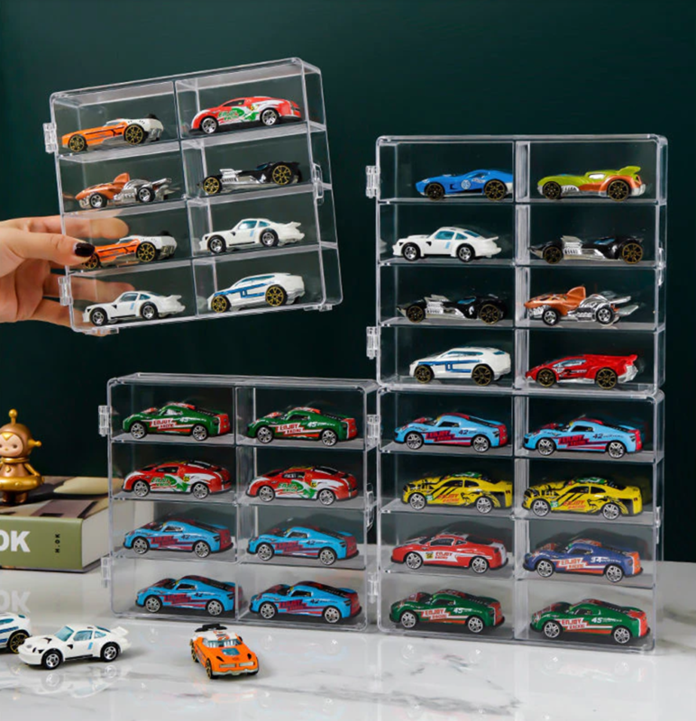 132 Car Model Storage Box Case Display Shelf Acrylic Dustproof Door