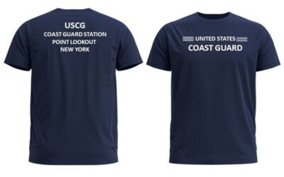POINT LOOKOUT COAST GUARD STATION*NEW YORK * 2-SIDED PERFORMANCE POLYESTER SHIRT