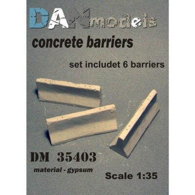 Concrete barriers (6 pcs) - For Scale Model Kit Dan Models DM 35403 Scale 1:35