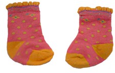 Pink Socks with Orange Polka Dots Fits 18inch Dolls