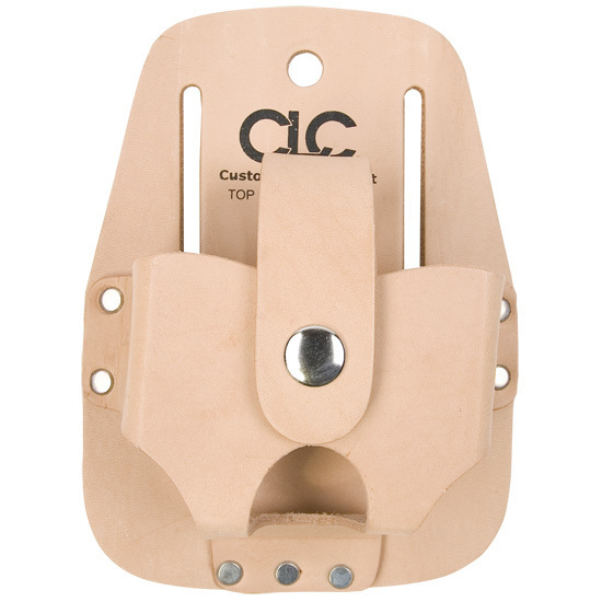 Custom Leathercraft 464 Tape Measure Holder – Large, Top Grain Leather, Safety Snap, Fits Belts Up To 2.75" Wide – Heavy Duty