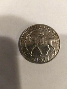 1977 GREAT BRITAIN United Kingdom Queen Elizabeth II SILVER 25 Pence Coin