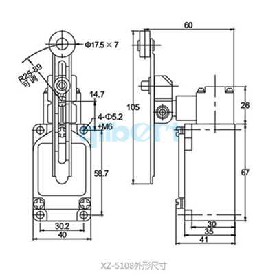XZ-5/108 10A NO+NC SPDT Adjustable Limit Switch Roller Arm Type