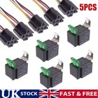 5X 12V Automotive On/Off Fused Relay 30A 4-Pin with Holder Socket