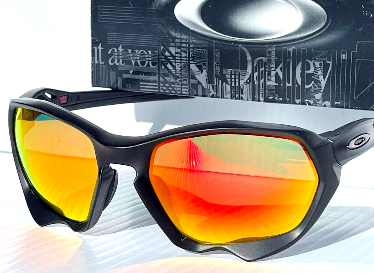 NEW Oakley PLAZMA Matte Black POLARIZED Galaxy Ruby Lens Sunglass