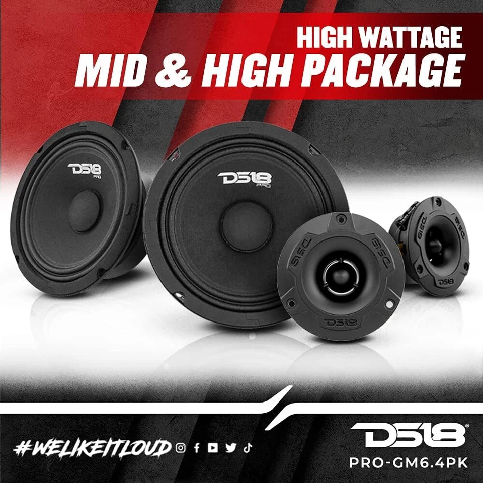 DS18 PRO-GM6.4PK Médio e Alto Pacote Completo Inclui 2X Midrange 2X Tweeter - Imagem 2 de 4