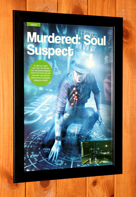 Murdered Soul Suspect PS3 Xbox 360 Rare Small Promo Poster / Ad Page Framed