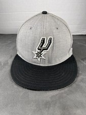 Vtg Made In USA San Antonio Spurs NBA New Era Early Y2K Snapback Hat Cap Gray
