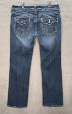 Vigoss Jeans Womens 13 Blue Mid Rise Thick Stitch Flap Pocket Rockabilly Biker