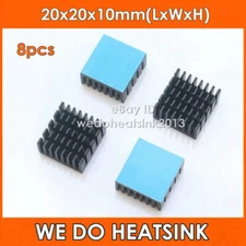 8pcs Black 20mm x 20mm x 10mm 20*20*10mm Aluminum Heatsink with Thermal Pad