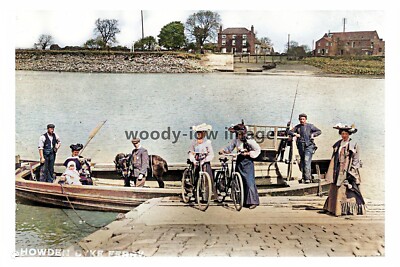 ptc2362 - Yorks. - Frühe Ansicht von Howden Dyke Ferry wartet auf Fahrpreise - Druck 6x4