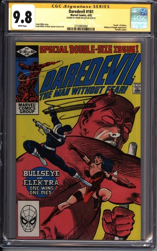 * DAREDEVIL #181 CGC 9.8 SS Signed Frank Miller Death ELEKTRA! (2716902004) *