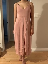 Brand new Urban Outfitters pink split hem midi dress (size S)