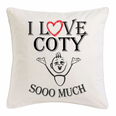 I Love Coty KISSENBEZUG 40X40cm Ich Liebe Coty Weiss 110720