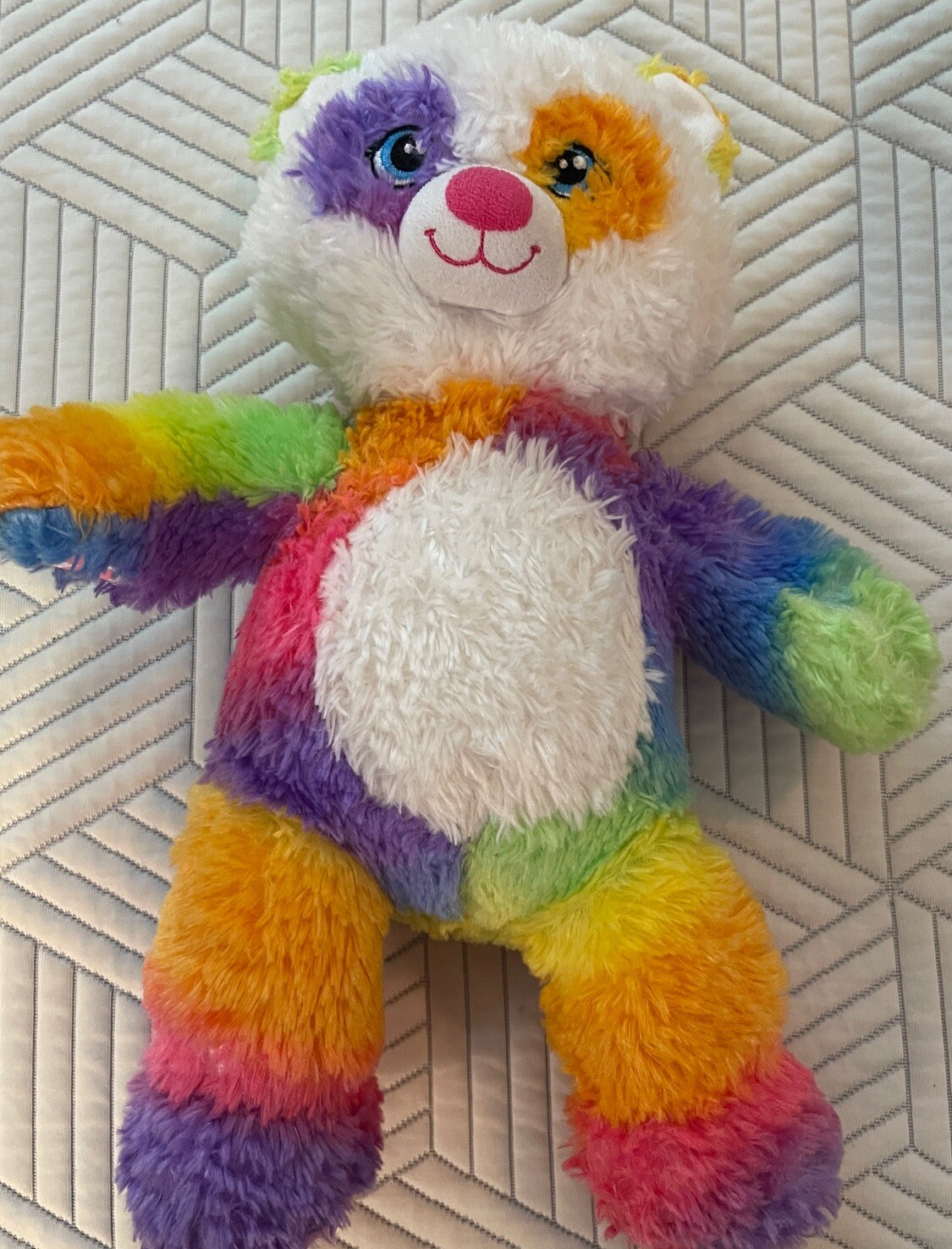 Build A Bear Colorful Rainbow Panda Plush 16