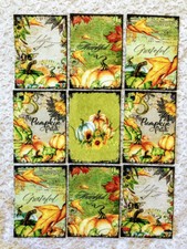  9 Vintage Grateful Fall Autumn Greeting Card Making Toppers Card Crafts 242N