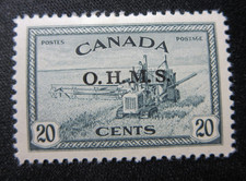 CANADA STAMPS MINT  #O8 1949-50  KGVI PEACE ISSUE OHMS OVERPRINT  BOB