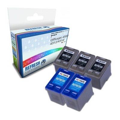 Refresh Patronen Sparpack 3x #27/2x #22 Tinte kompatibel mit HP Druckern