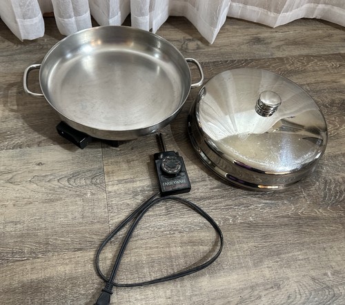 Farberware Electric Skillet Pan Stainless Steel Model 344A With Power Cord