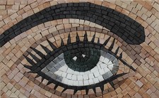 Mosaic Marble Green Human Eye Artistic INSERT Design Art 12x7 Inches