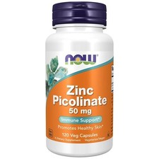 Now Foods Zinc Picolinate 50 mg 120 Capsules Immune Support