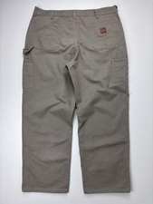 Vintage Carhartt Canvas Utility Work Pants Dungaree Fit Gray Mens Size 38x30