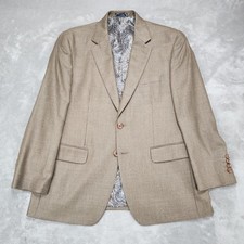 Ralph Lauren Blazer Mens 40S Brown Houndstooth Silk Wool Sport Coat Jacket