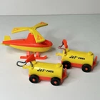 Vintage Fisher Price Little People Helicopter And Airport Fuel Tanks