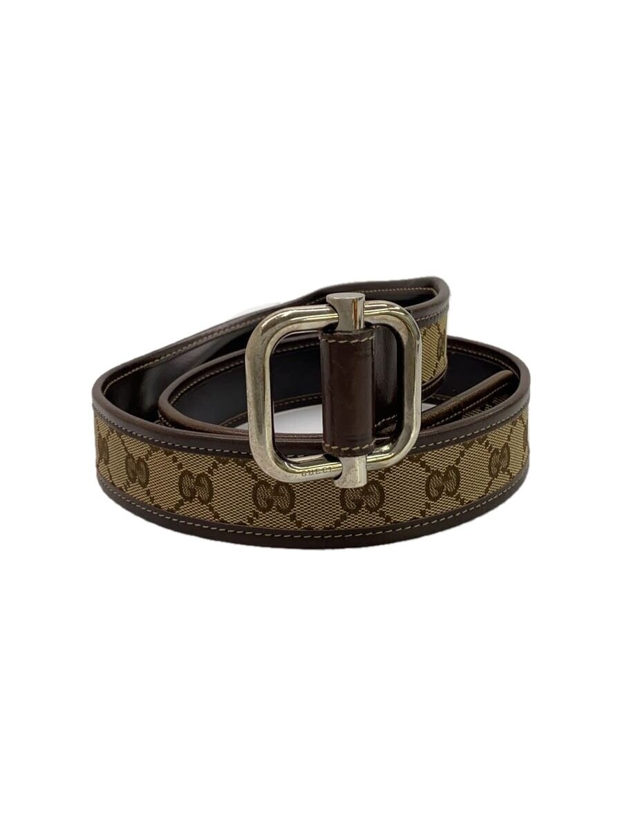 GUCCI Belt BEG All-Over Print Men's, Showing Signs of Wear and Damage