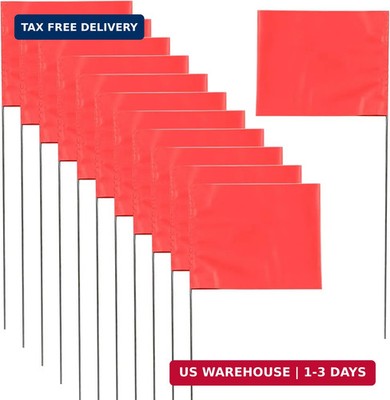 Marking Flags - 15 x 4 x 5 Inch Yard Flags for Lawn, Landscape, Survey, Sprinkle
