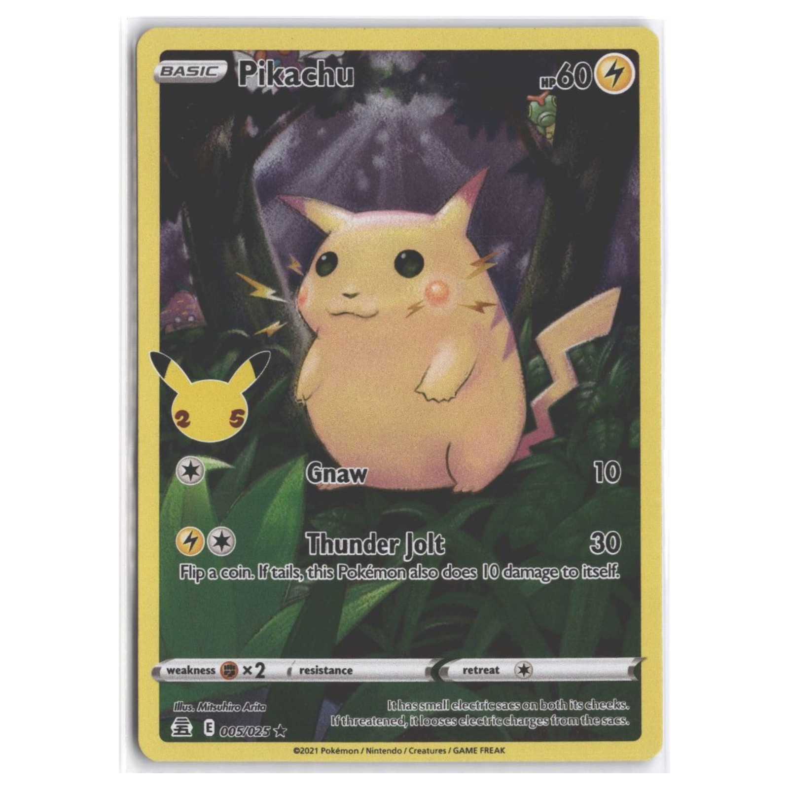 Pikachu #5 2021 Sword - Shield Holo Rare Pokemon Card