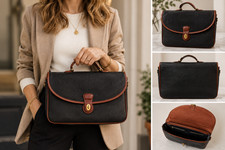 Vintage Coach Sheridan Sumter 5268 Made Italy Leather Briefcase Messenger Bag