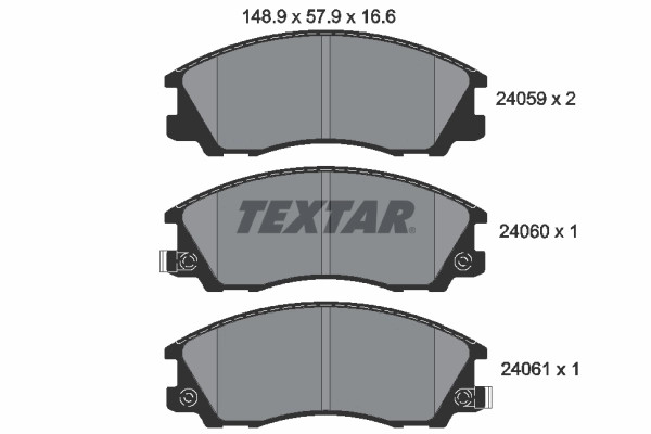 Plaquettes de frein Textar 2405901 pour frein à disque de rechange hiver et pluie