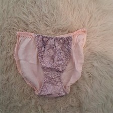 Victoria's Secret nwot vintage panties womens Medium 6 pink mesh high cut satin