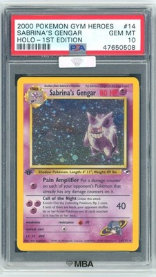 PSA 10 1st Edition Sabrina's Gengar 14/132 Gym Heroes Pokemon 2000