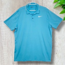 Nike Golf Polo Shirt Mens XL Light Blue Standard Fit Short Sleeve Performance