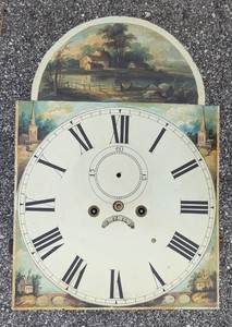 Antique Longcase English ? Grandfather Face Movement Clock As Is Parts / Repair