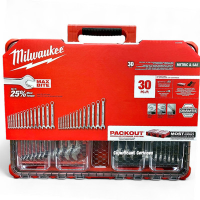 Milwaukee 48-22-9485 30PC Metric SAE Combination Wrench Set PACKOUT Organizer