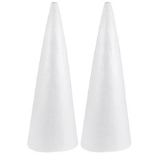 2 PCS Foam Cones Christmas Tree DIY Modeling Craft Arranging 5.3x14.9 Inch