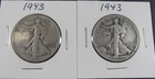 2‑Coin Lot • 1943 Walking Liberty Half Dollars • 90% Silver • Circulated