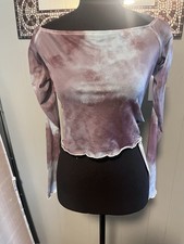 Dazy Women  s Semi sheer long sleeved crop top Size Medium