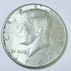 1964 Kennedy Half Dollar 90% Silver Circulated Coin Free Shipping #8869