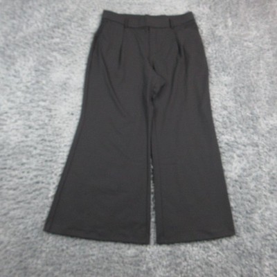 Halara Dress Pants Womens 1X Black Wide-Leg Ponte Pleated Workwear 36x29* NWT